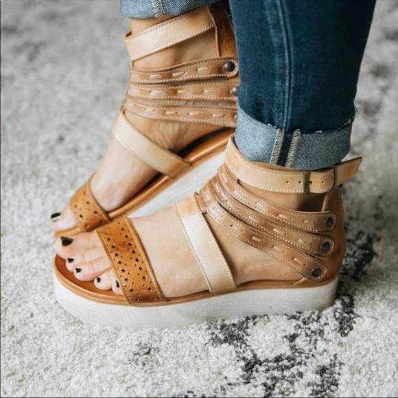 Bed Stu Artemia Leather Banded Flatform Sandals,